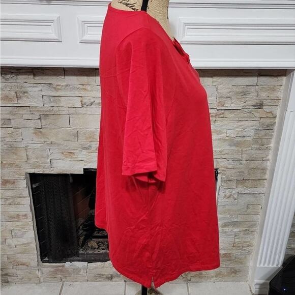 TALBOTS red bow neck super soft tee shirt plus size 2XP petite - Picture 4 of 7